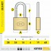 38mm Tri-Circle Long Shackled Keyed-Alike Brass Padlock